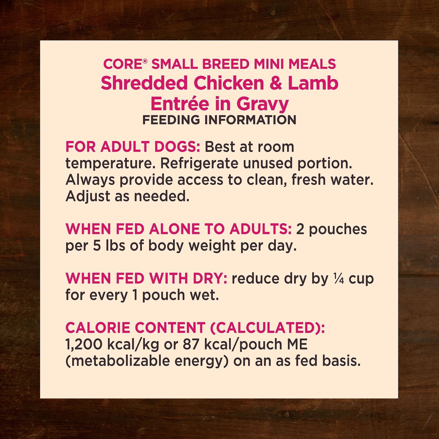Wellness CORE Grain-Free Small Breed Mini Meals Shredded Chicken & Lamb in Gravy Dog Food Pouches