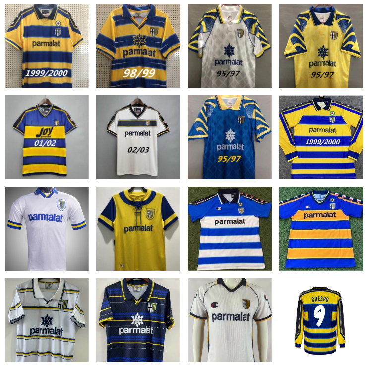 1999 2000 Parma Calcio Retro soccer Jersey Classic 1998 95 97 99 00 BAGGIO CRESPO CANNAVARO Vintage Football shirt STOICHKOV THURAM 01 02 03