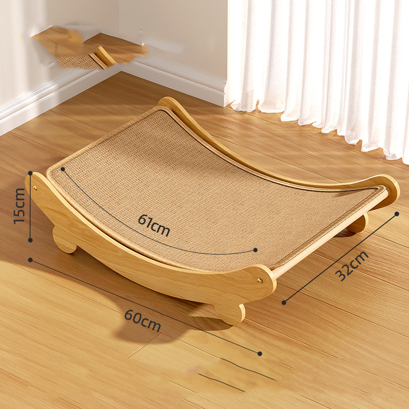 Cat Toys Wooden Scratching Pads Cats Sleeping Bed Detachable Wear-resistant Scratch Board Kitten Grinding Cat Net For Gift