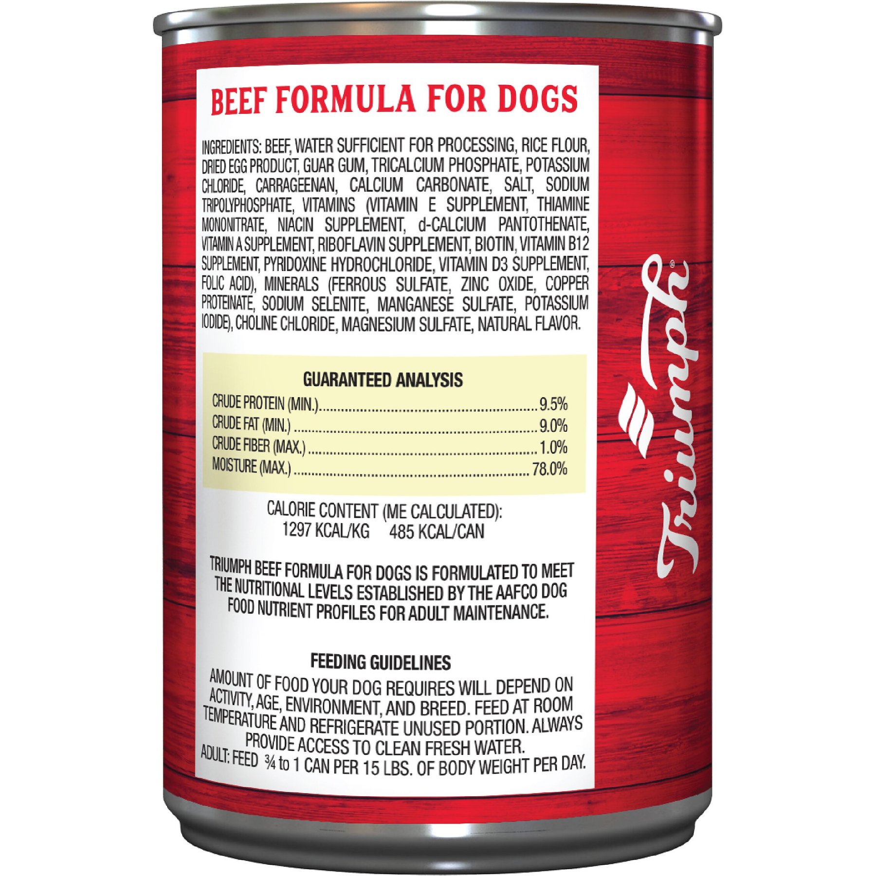 Triumph Beef Formula Canned Dog Food