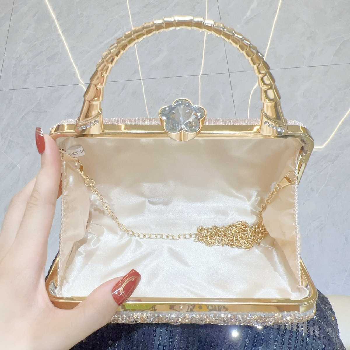 banquet handbag womens handheld crossbody bag single shoulder luxury small bag full diamond shining banquet bag 241122