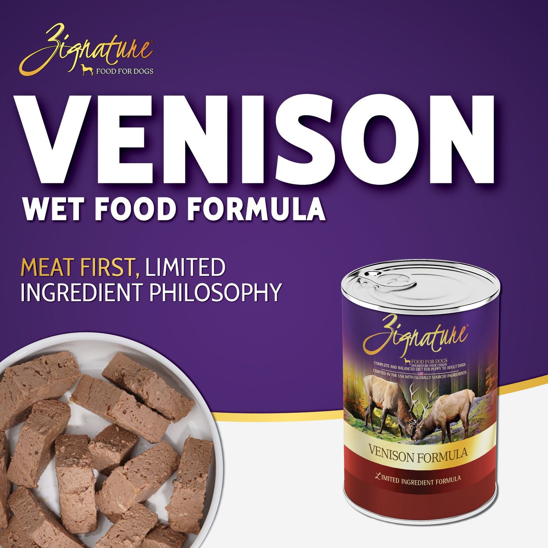 Zignature Venison Limited Ingredient Formula Canned Dog Food
