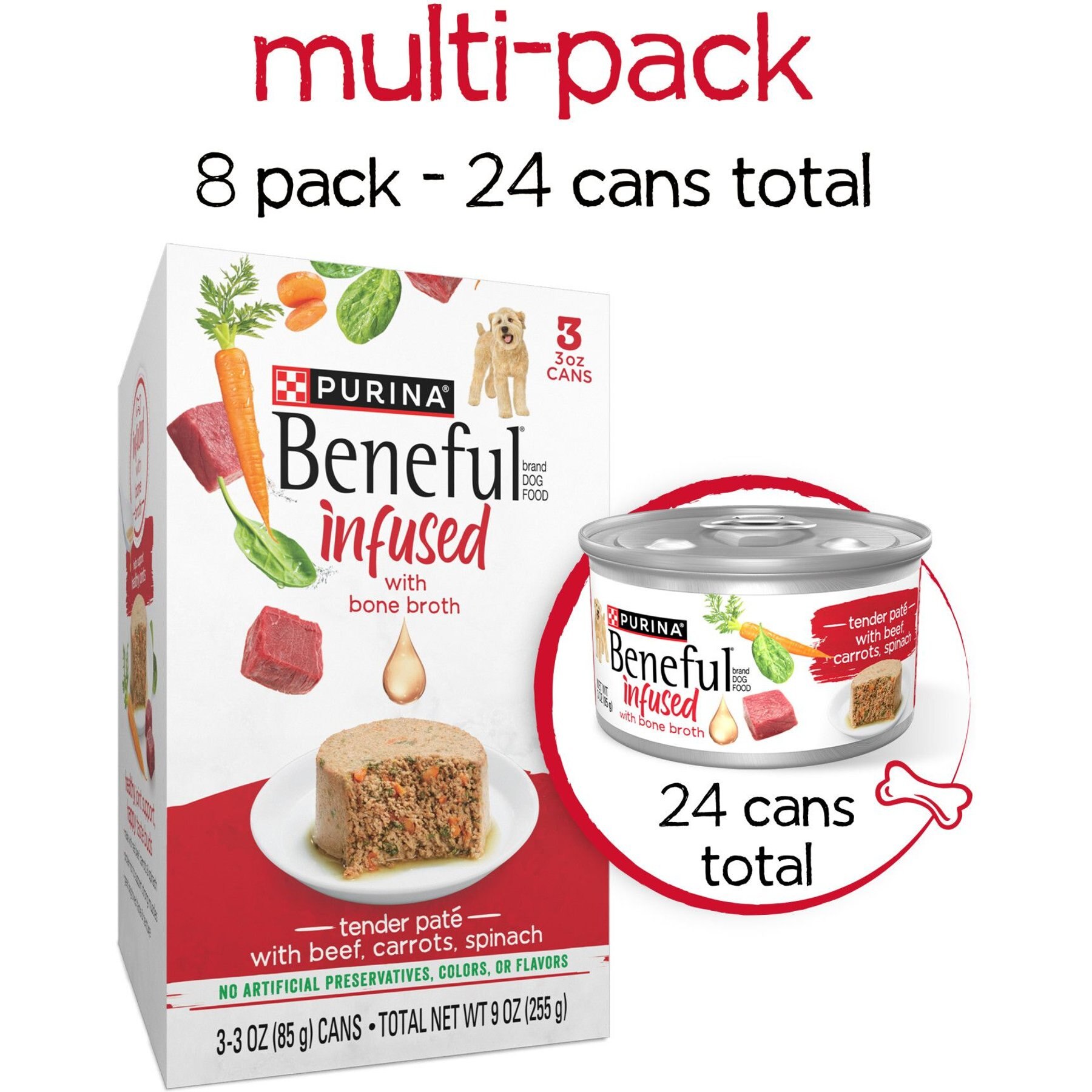 Purina Beneful Infused Pate with Real Beef, Carrots & Spinach Wet Dog Food