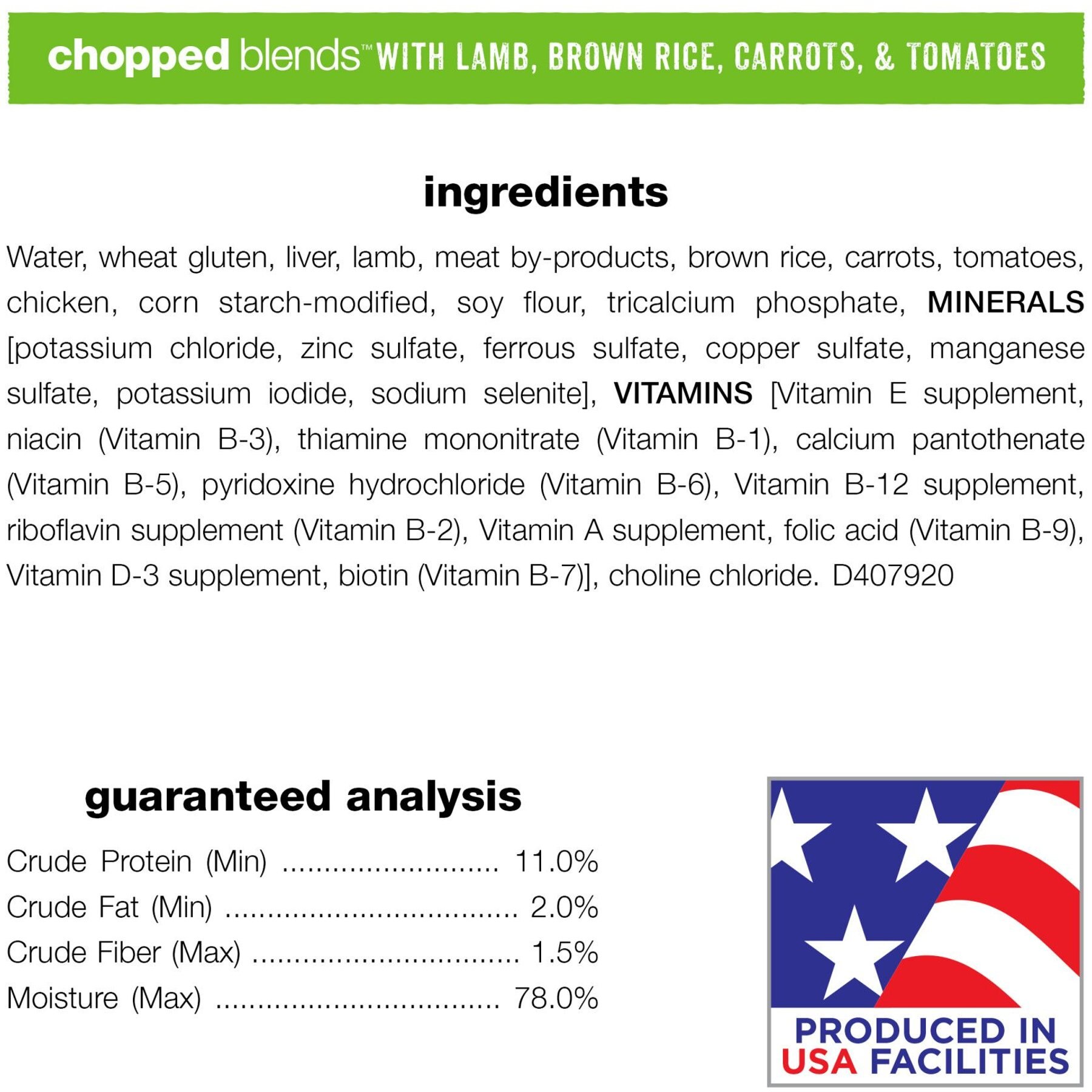 Purina Beneful Chopped Blends with Lamb, Brown Rice, Carrots &Tomatoes Wet Dog Food, 10-oz container, case of 8