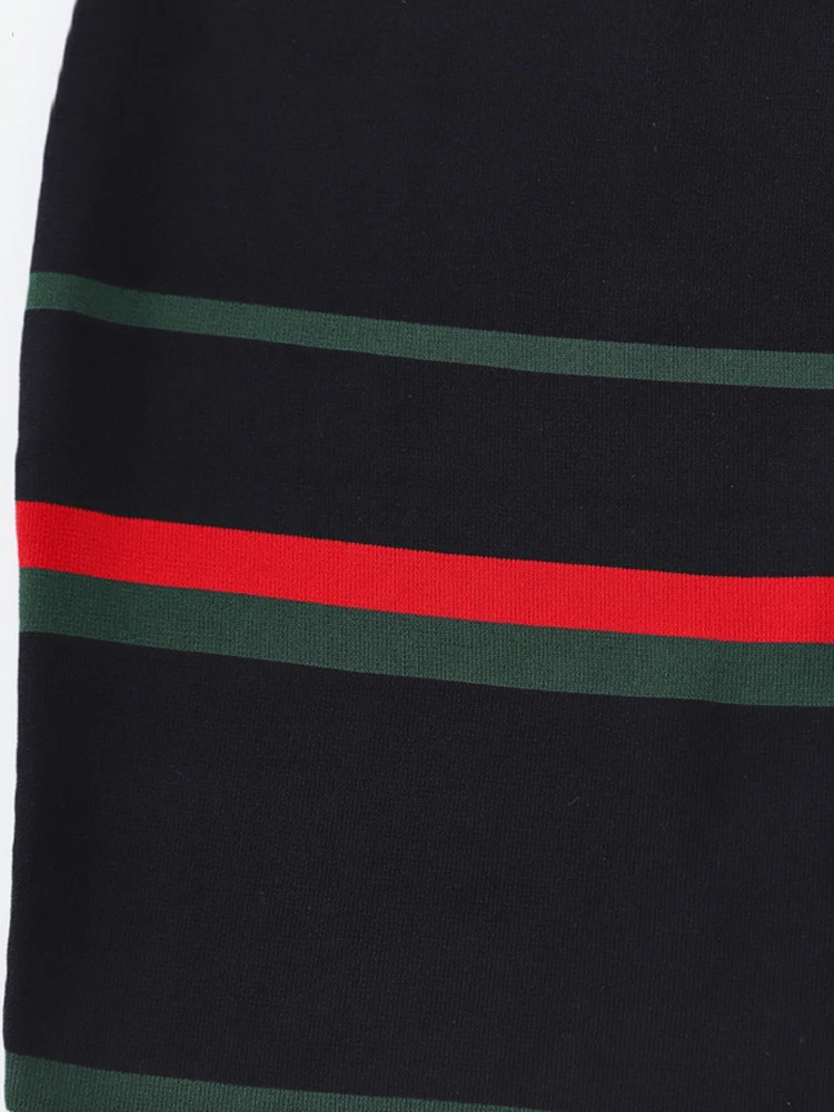 V Neck Black Stripe Knitted Tank Dresses Casual Slim Simple Fashion Korean Women Sleeveless Dress Sexy Vestidos Clothes 240419