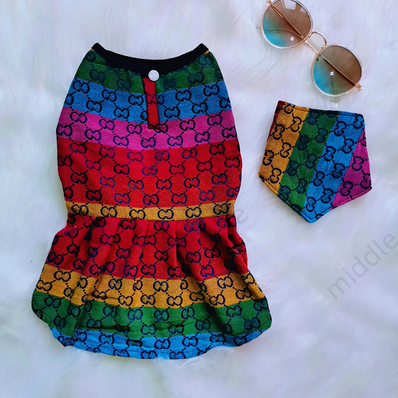 Designer Dress Brand Apparel Small Dogs Lightweight Cooling Dresses Classic Letter Pattern Soft Breathable Pet Cats Dog Clothes for Spring Summer 403