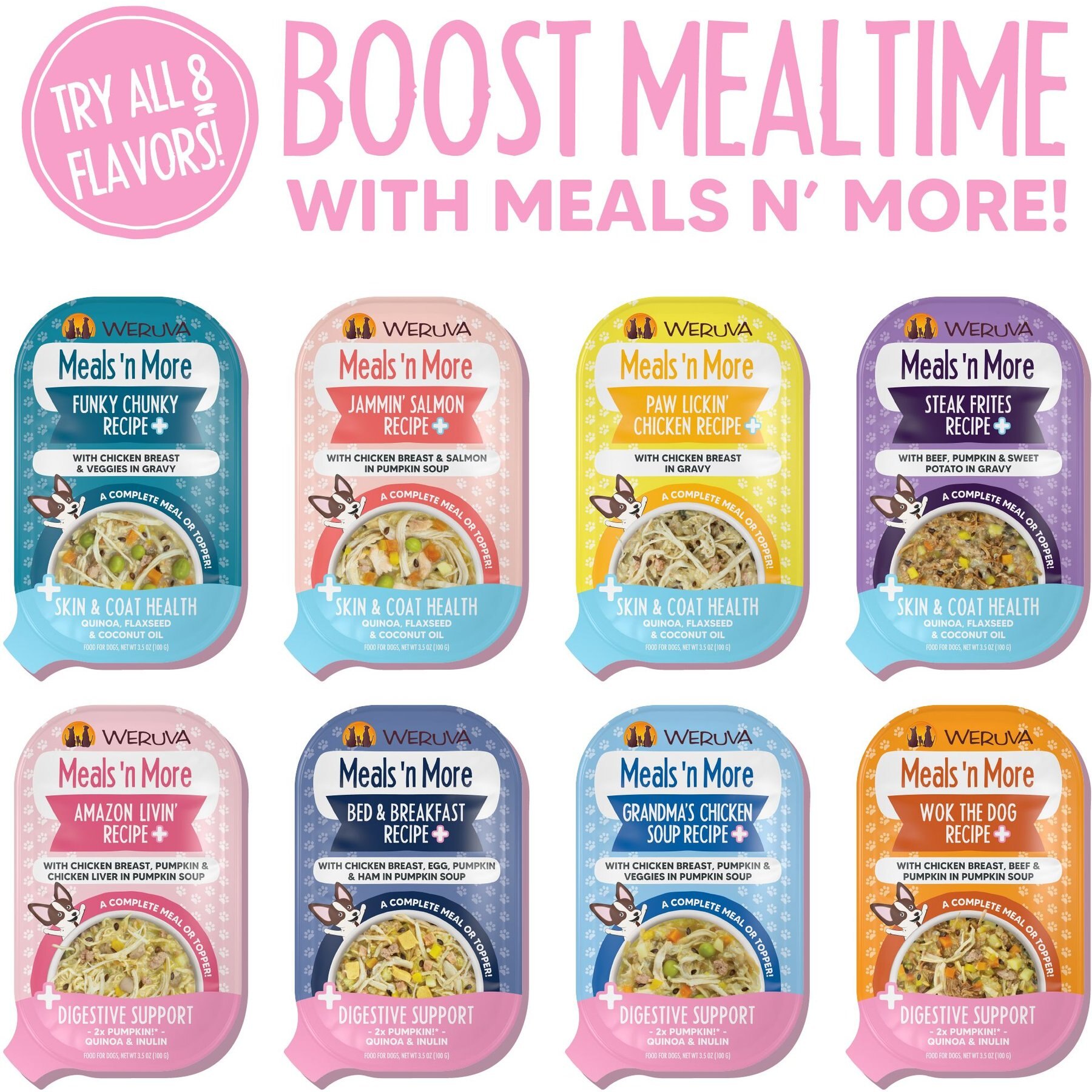 Weruva Meals 'n More Natural Wet Dog Food, Grandma's Chicken Soup Plus Digestive Support, 3.5-oz cup, 12 count