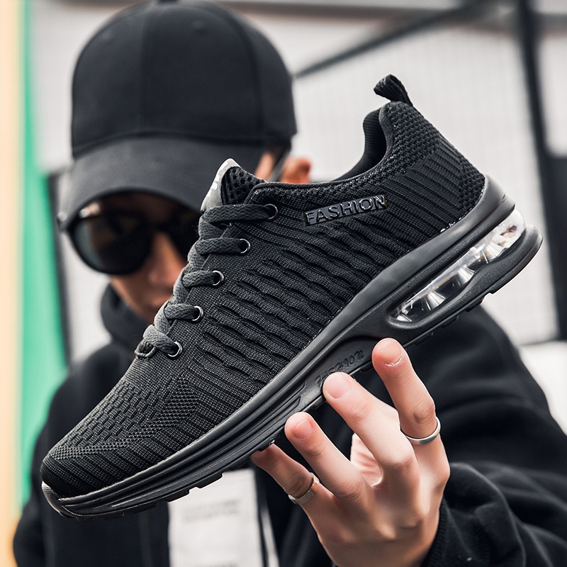 oversized running Spring breathable casual men's spring summer black sports shoes Lhshoe