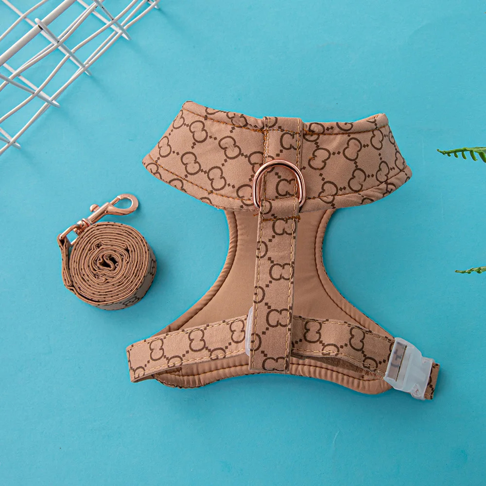High quality Pet Harness Vest Puppy Dog Collar Adjustable Mesh Harness for Small Medium Dogs Kitten Accessories Puppy Leash Set 241122