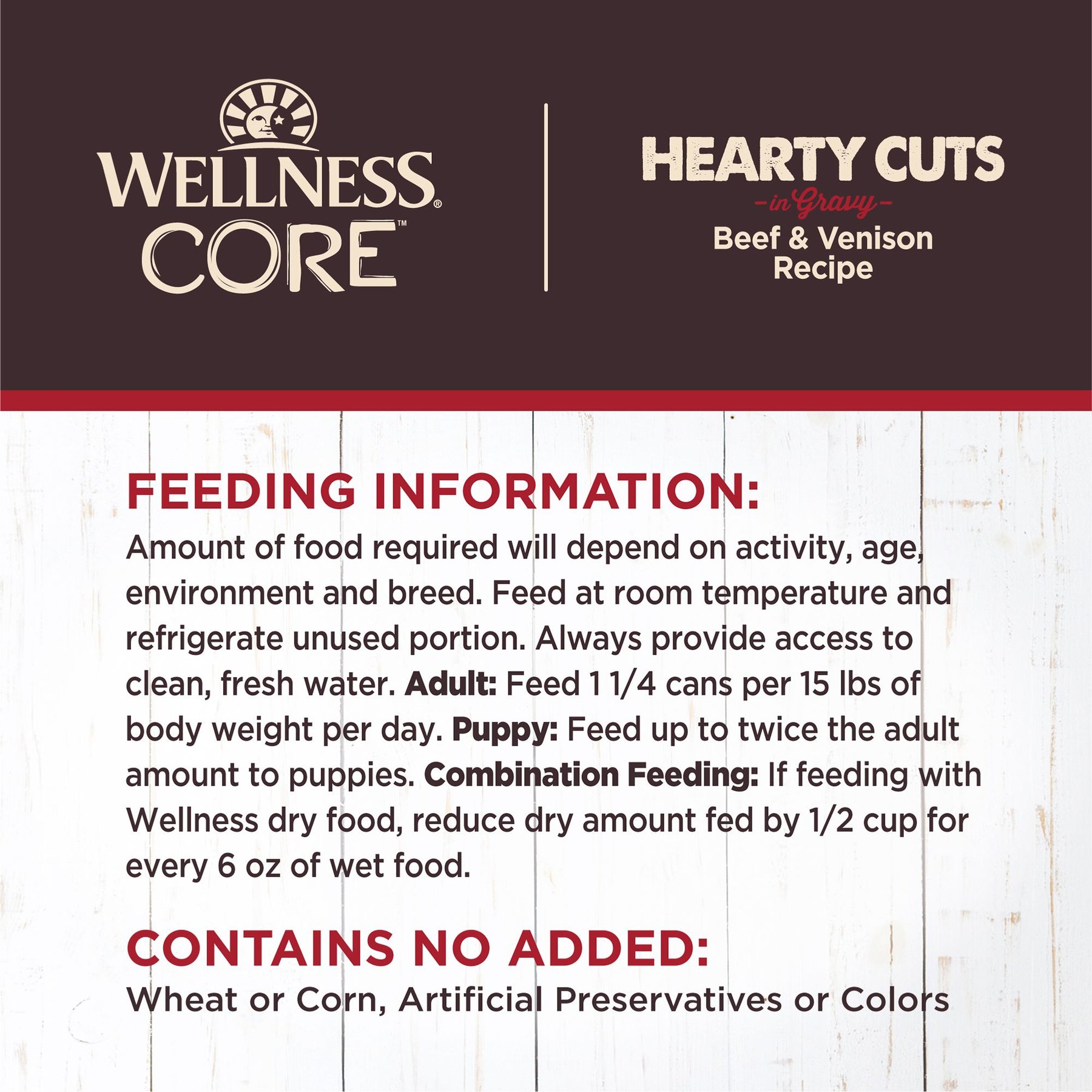 Wellness CORE Grain-Free Hearty Cuts in Gravy Beef & Venison Recipe Canned Dog Food