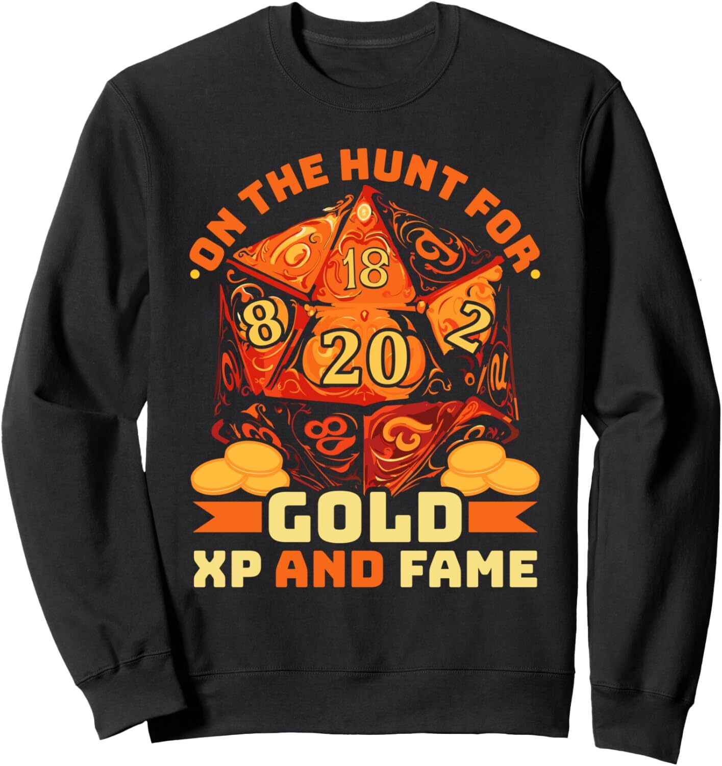 Long Sleeve Shirts for Men sweatshirt RPG Gaming Role Playing D20 Games Funny RPG Gamer Sweatshirt Handsome and fashionable cool