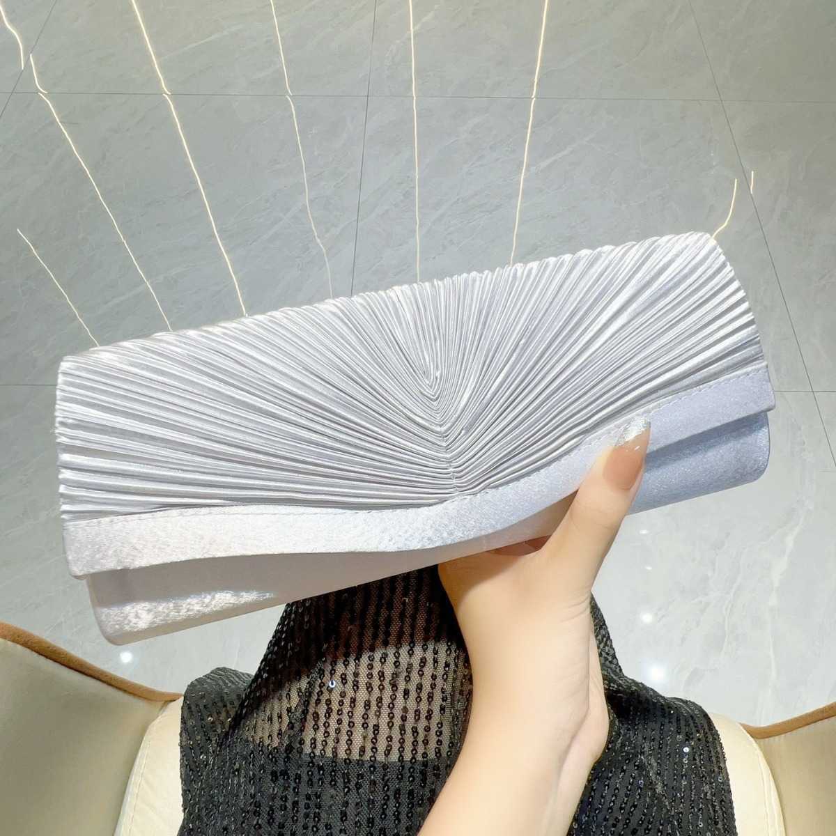 new pleated handbag for socialites highend banquet fashion handbag one shoulder crossbody and dinner bag