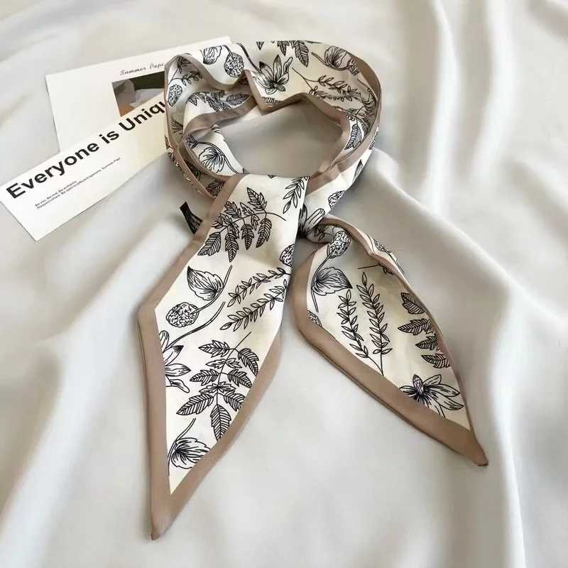 Womens scarves womens bags elegant floral patterns spring and summer silk scarves square head and neck headbands collars Y241121