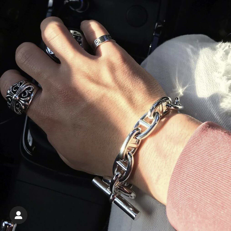 Fashion brand OT buckle punk jewlery for women sier gold bracelet hollowed out chain copper designer jewelry Good quality