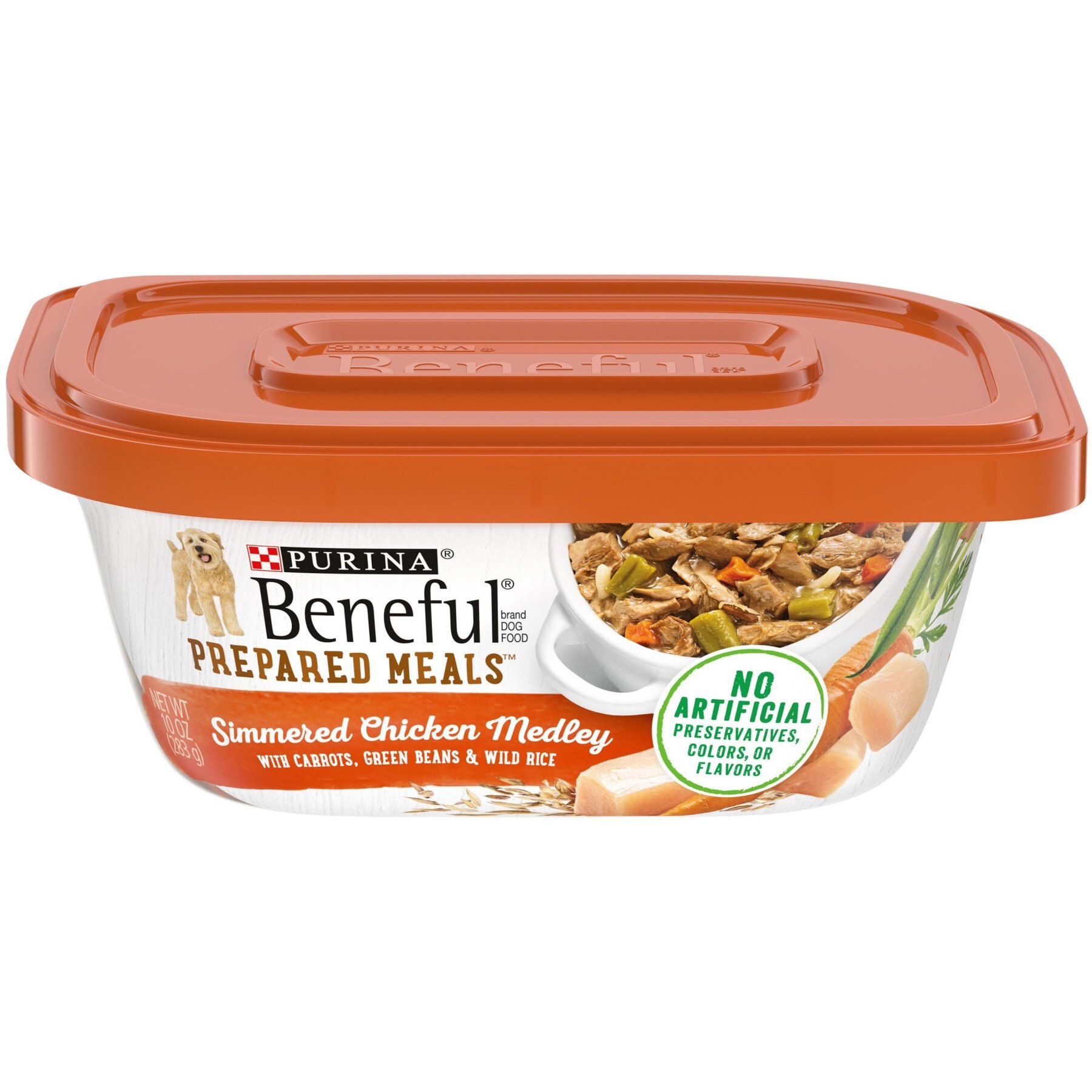 Purina Beneful Prepared Meals Simmered Chicken Medley with Green Beans, Carrots & Wild Rice Wet Dog Food
