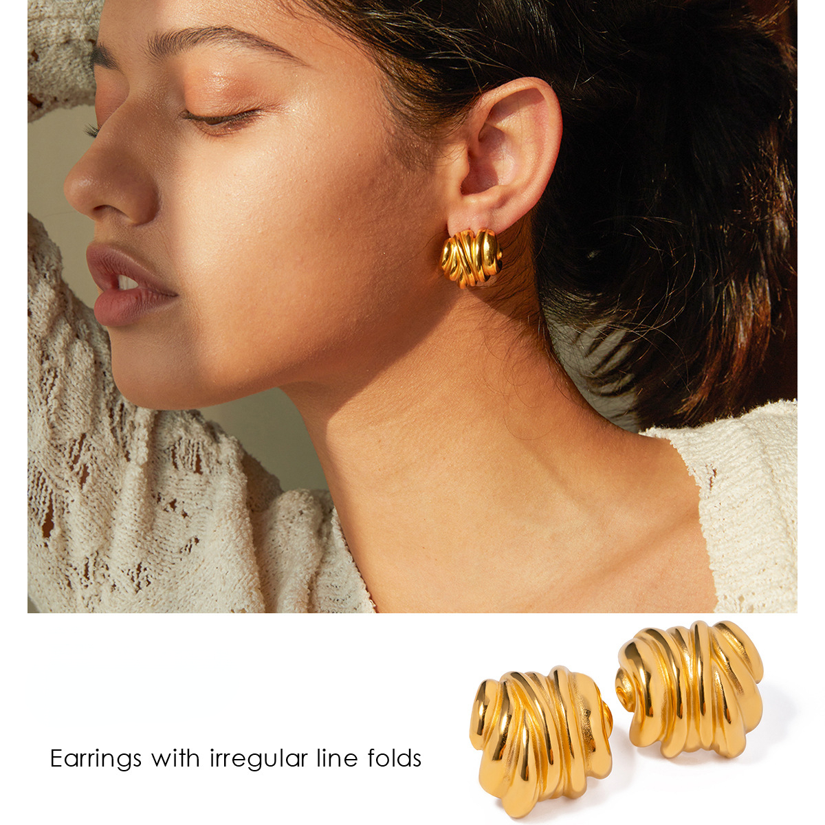 Designer Stainless Steel 18K Gold Earrings for Women Vintage Earrings Parties Wedding Gifts Factory Wholesale Customization of Logo