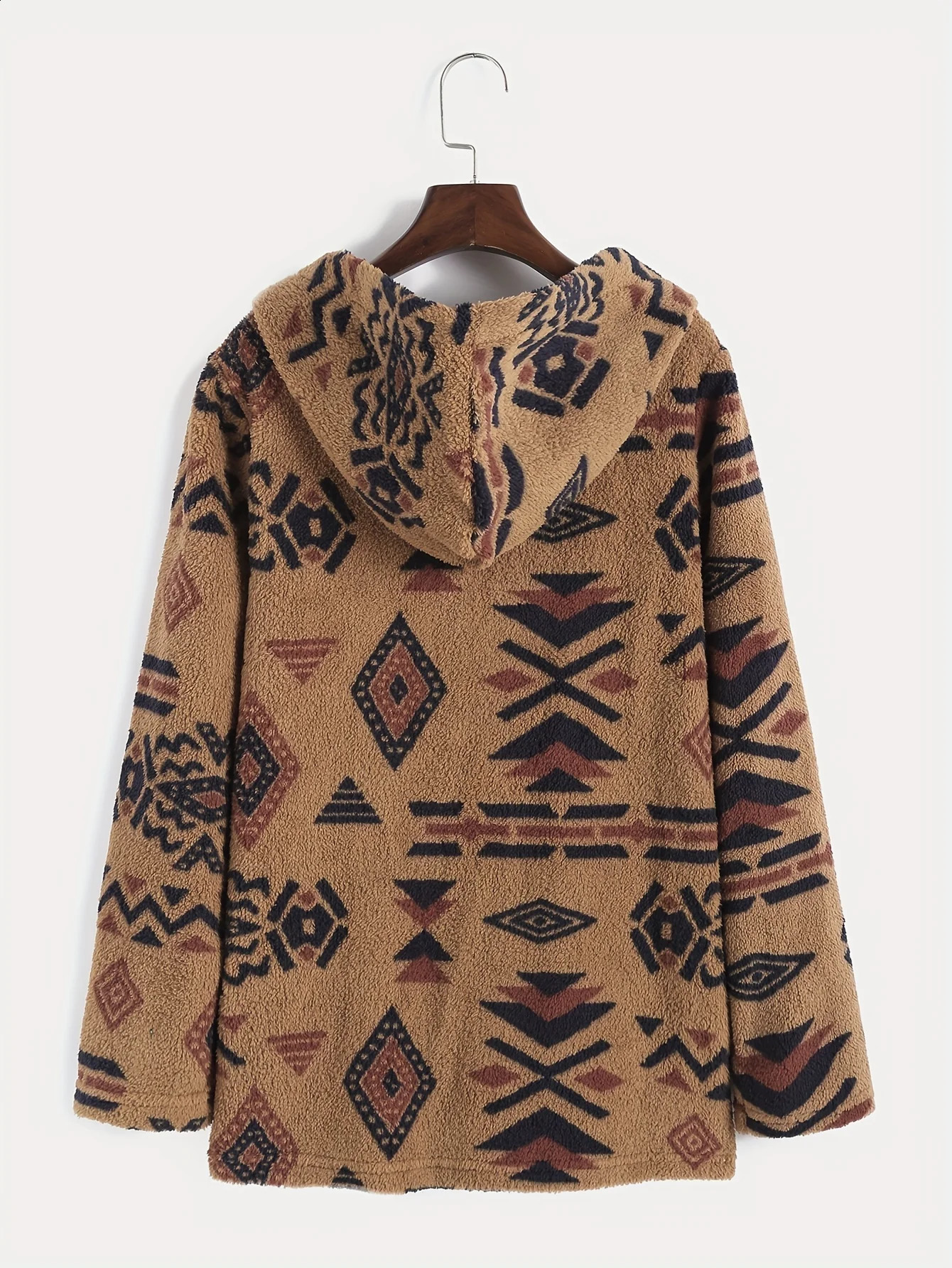 Womens Aztec national printing ultrafine Austrian plush coat ladies 241120
