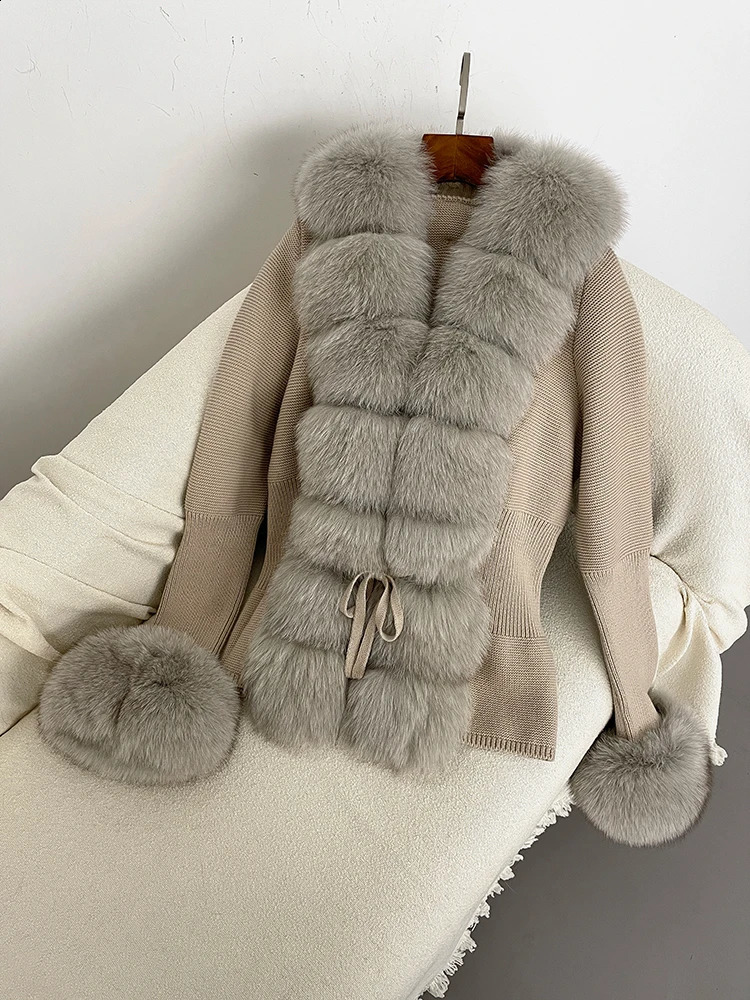 OFTBUY 2024 Winter Women Cotton Coat Cardigan Jacket Real Fur Sweater Detachable Leather Placket Cuffs Overcoats 241120
