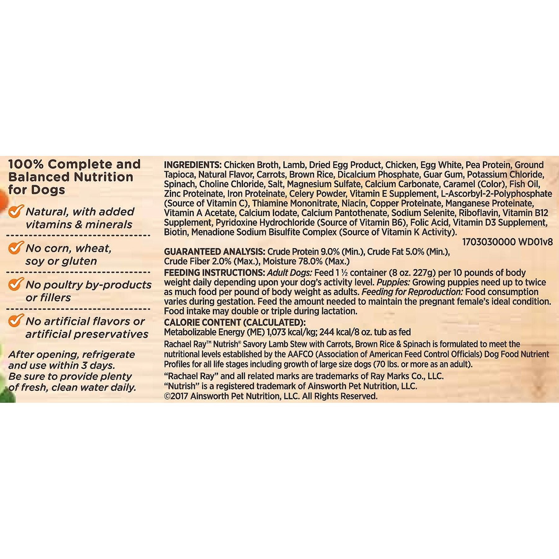 Rachael Ray Nutrish Savory Lamb Stew Wet Dog Food