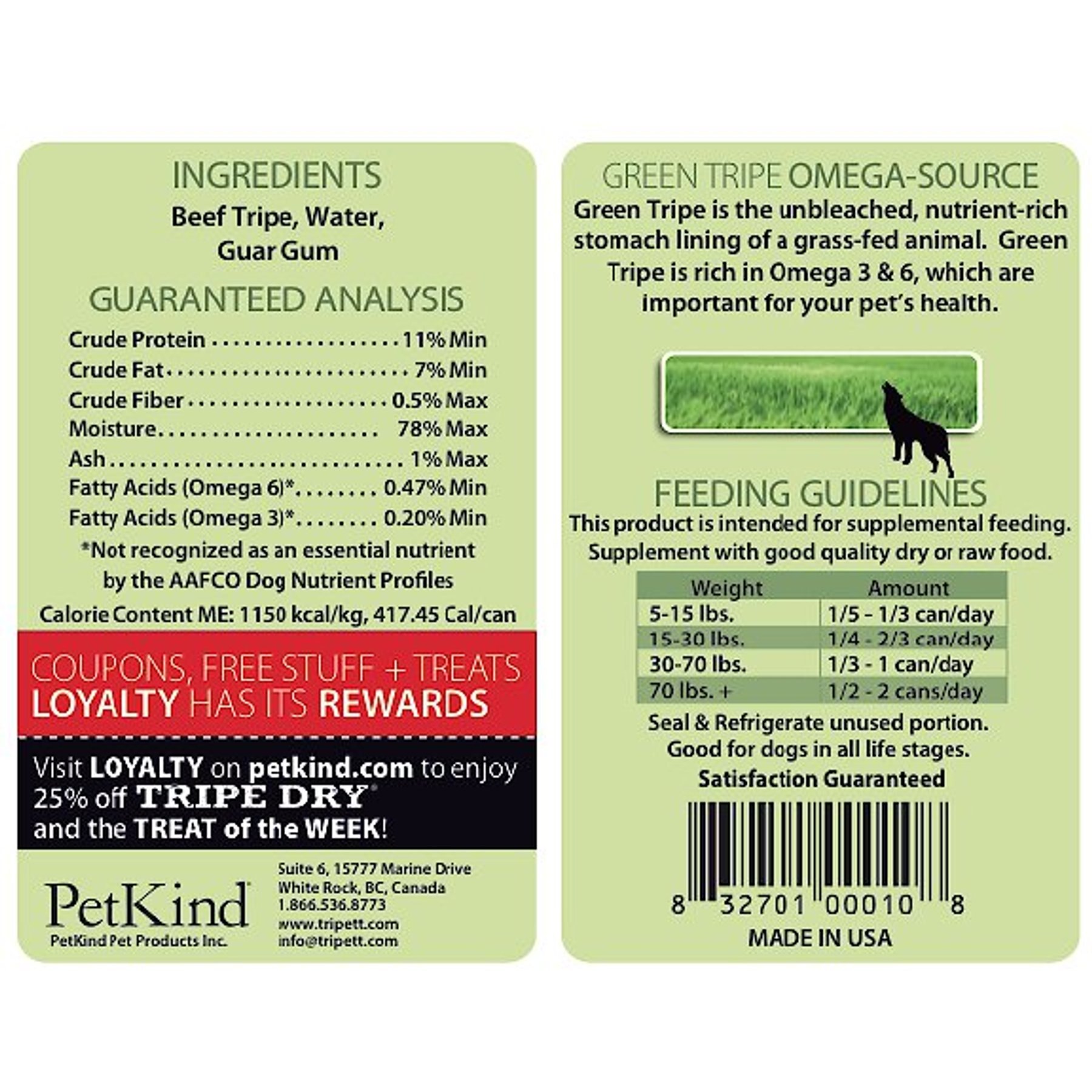 PetKind Tripett Original Formula Green Beef Tripe Grain-Free Canned Dog Food