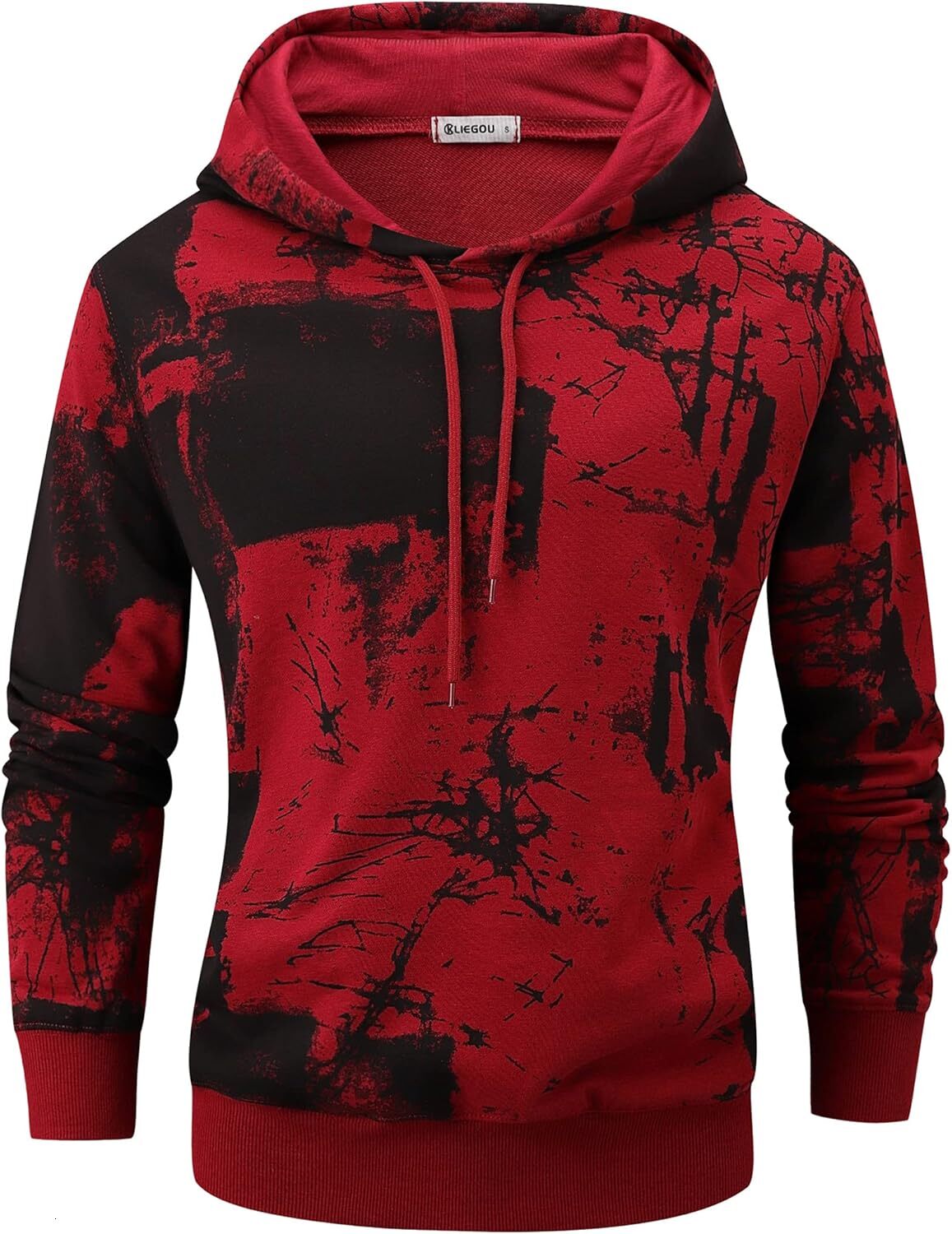 Hoodie for Mens Womens Mens Tie-Dye Pullover Hooded Sweatshirt Graphic Hoodies sweatshirt red