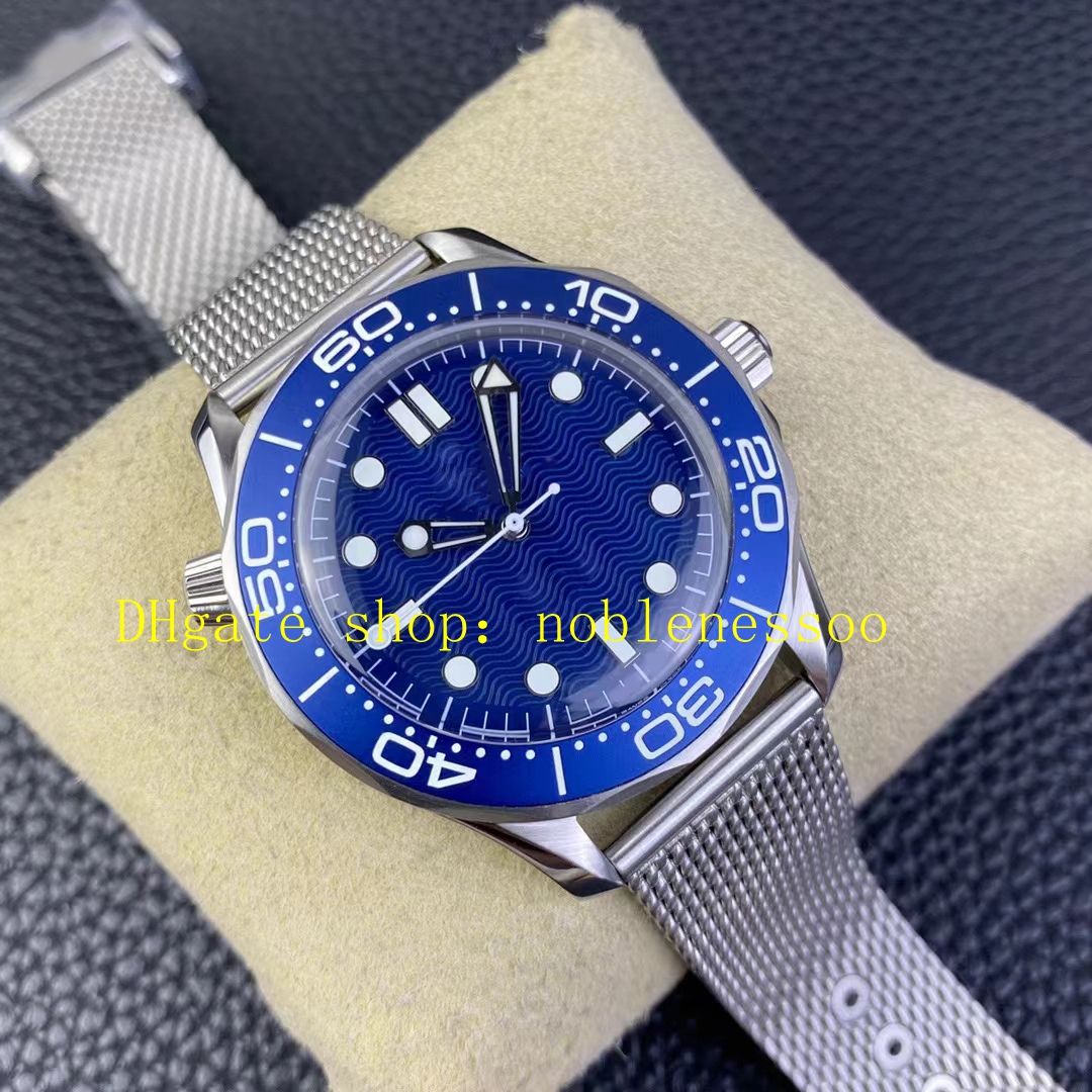 Men's vintage Watches VS Factory 8806 Movement VSF Super Version 42mm 60th Anniversary Blue Dial Ceramic No Time To Die Diver 300m Steel Bracelet 007 Sport Watch