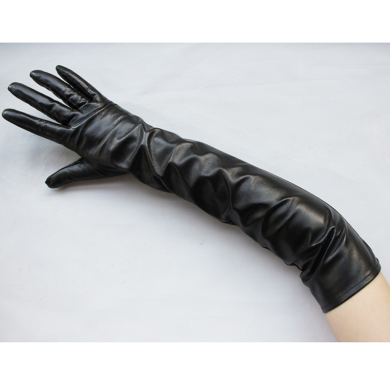 Men's Gloves Real Leather Extra Long Straight Style Sheepskin Winter Warm Cuff New Women's Long Glove Opera Men's elbow gloves