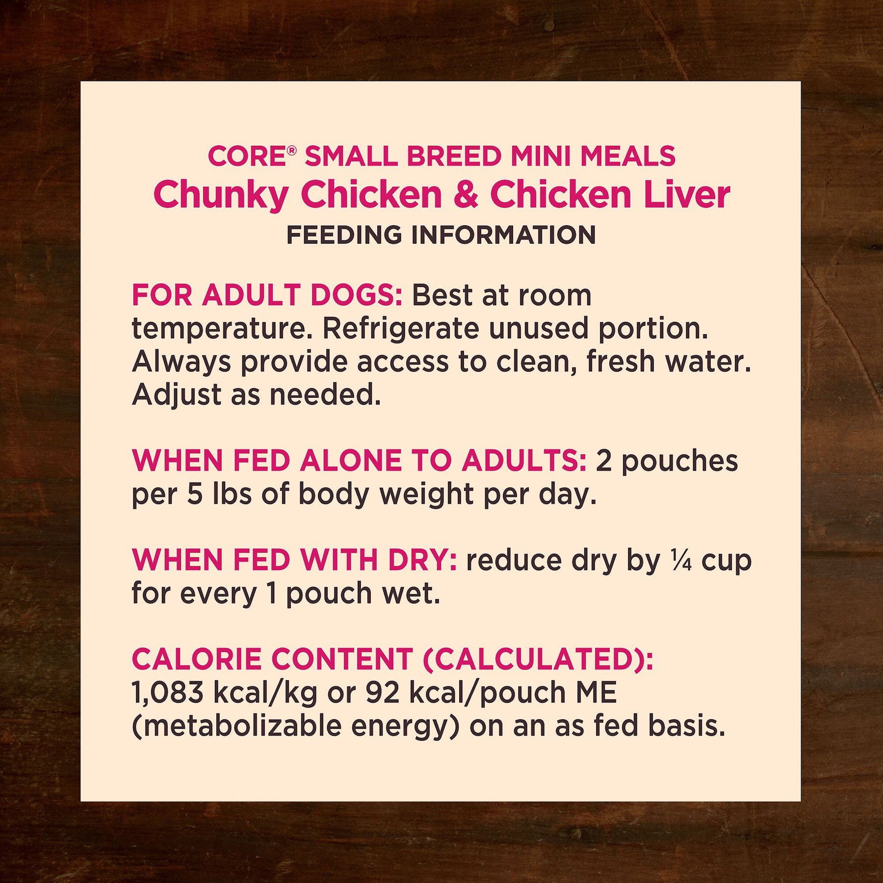 Wellness CORE Grain-Free Small Breed Mini Meals Chunky Chicken & Chicken Liver in Gravy Dog Food Pouches