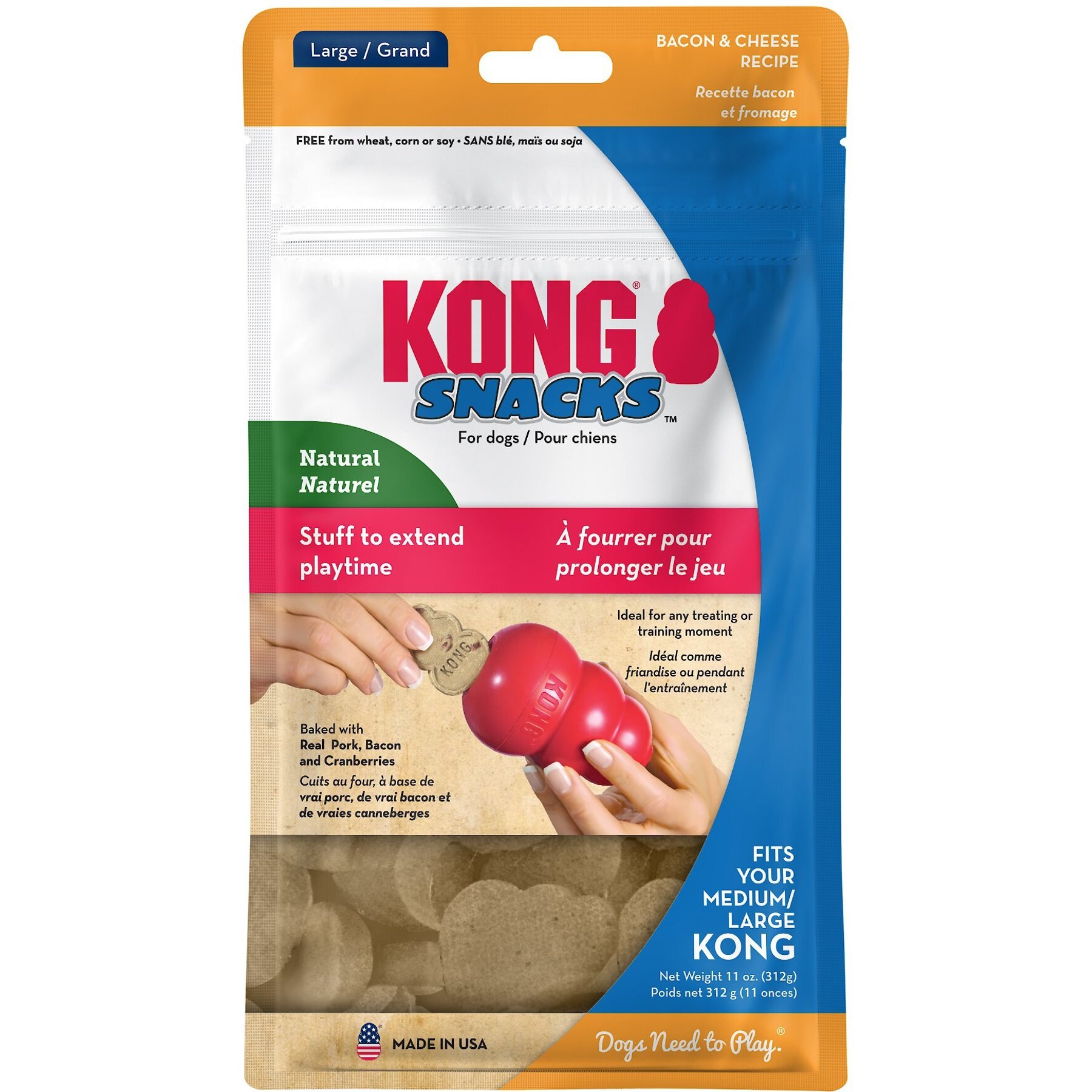 KONG Stuff'N Bacon & Cheese Snacks Large Dog Treats
