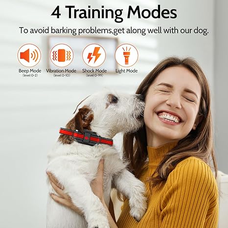 DogStop Electric Dog Collar with 4 Training Modes and Rechargeable Remote Waterproof Range 3300Ft for Small Medium Large Dogs