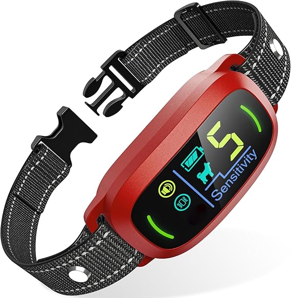 Dog FAFAFROG Rechargeable Smart Collar, Anti Barking Training with 5 Adjustable Sensitivity Beep Vibration Shock, Bark Collar for Large Medium Small D
