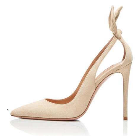 Design Nude Black Red Suede Cute Bunny Ears Pointed Toe 6 8 10 CM High Heels Sgback Slip On Hollow Woman French Shoes