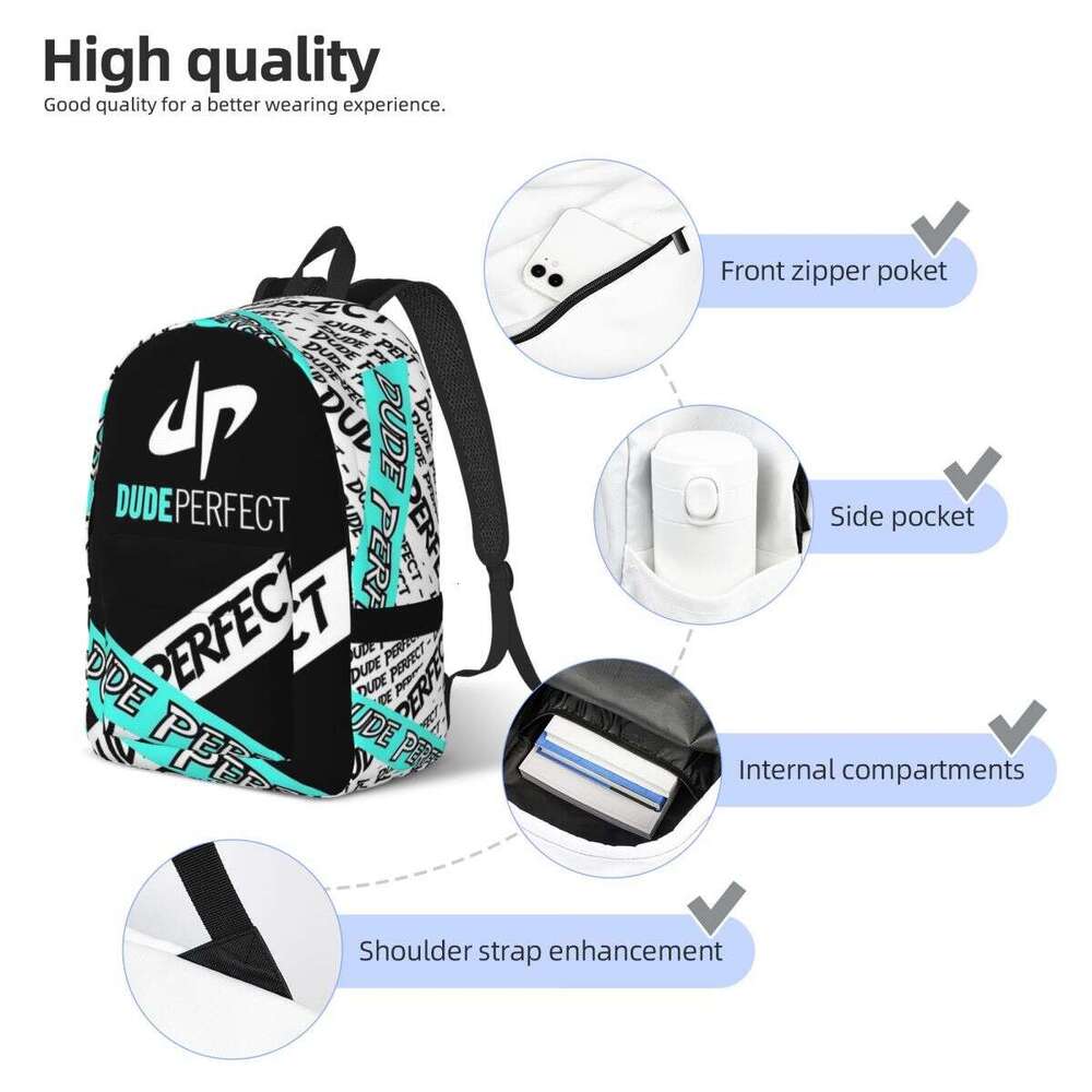 Dud Perfect Sports Backpack for Teens Student School Bookbag Canvas Daypack Elementary High College Gift