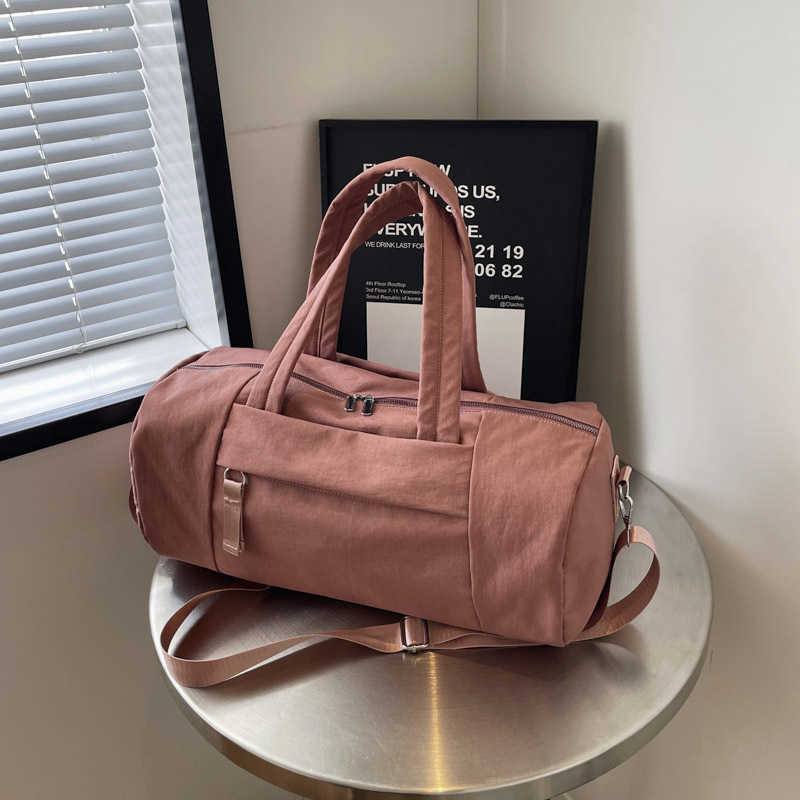 new large capacity travel bag commuting handbag lightweight outdoor sports and fitness womens bag yoga bag cylindrical backpack