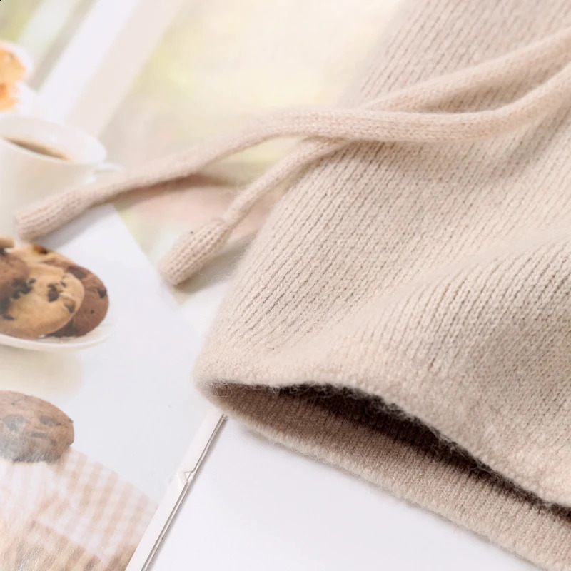 ZYCZCXX high-quality pure cashmere hat suitable for unisex winter casual knitted scarf hat womens Balaclava hat warm bean hat 241121