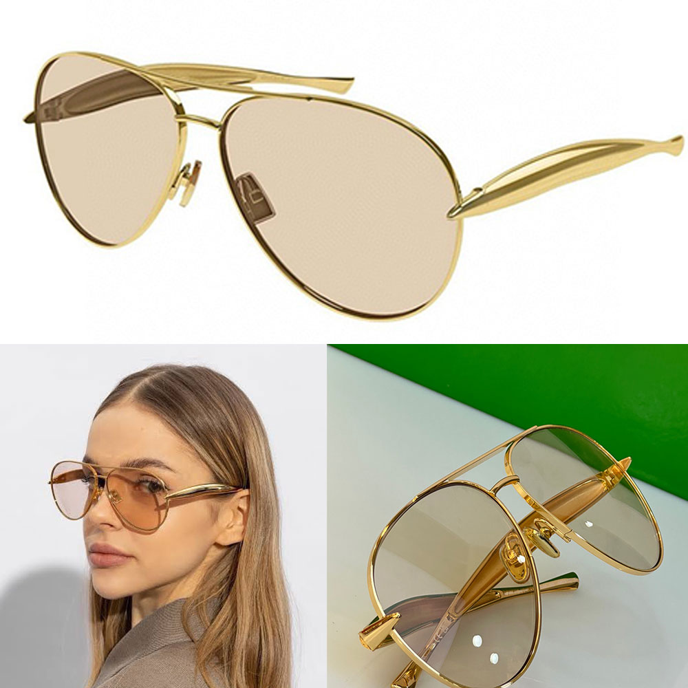 Designer metal sardine sunglasses Fashion luxury metal frame Temples signature Sardine shape 1305