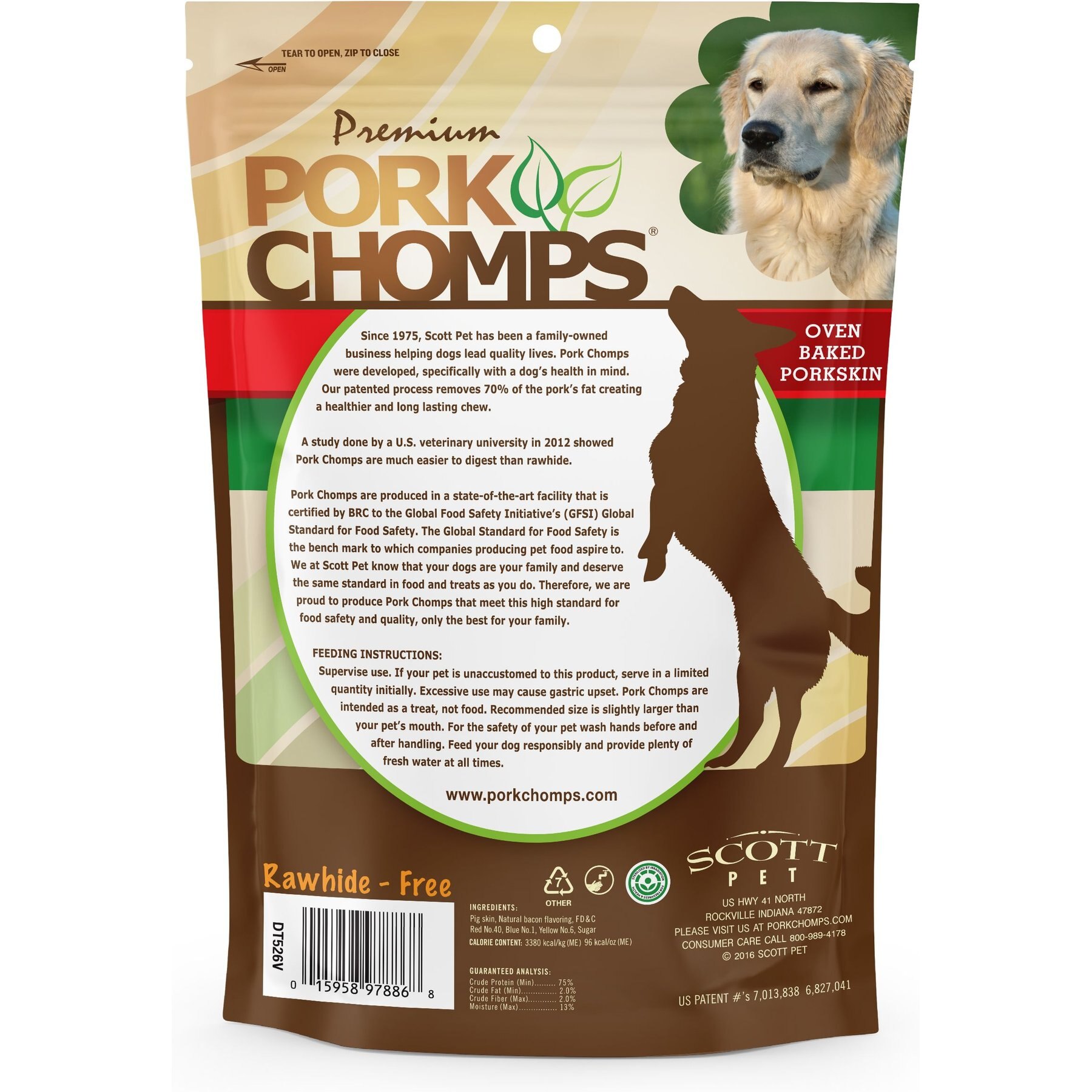 Pork Chomps Bacon Flavor Twists Dog Treats