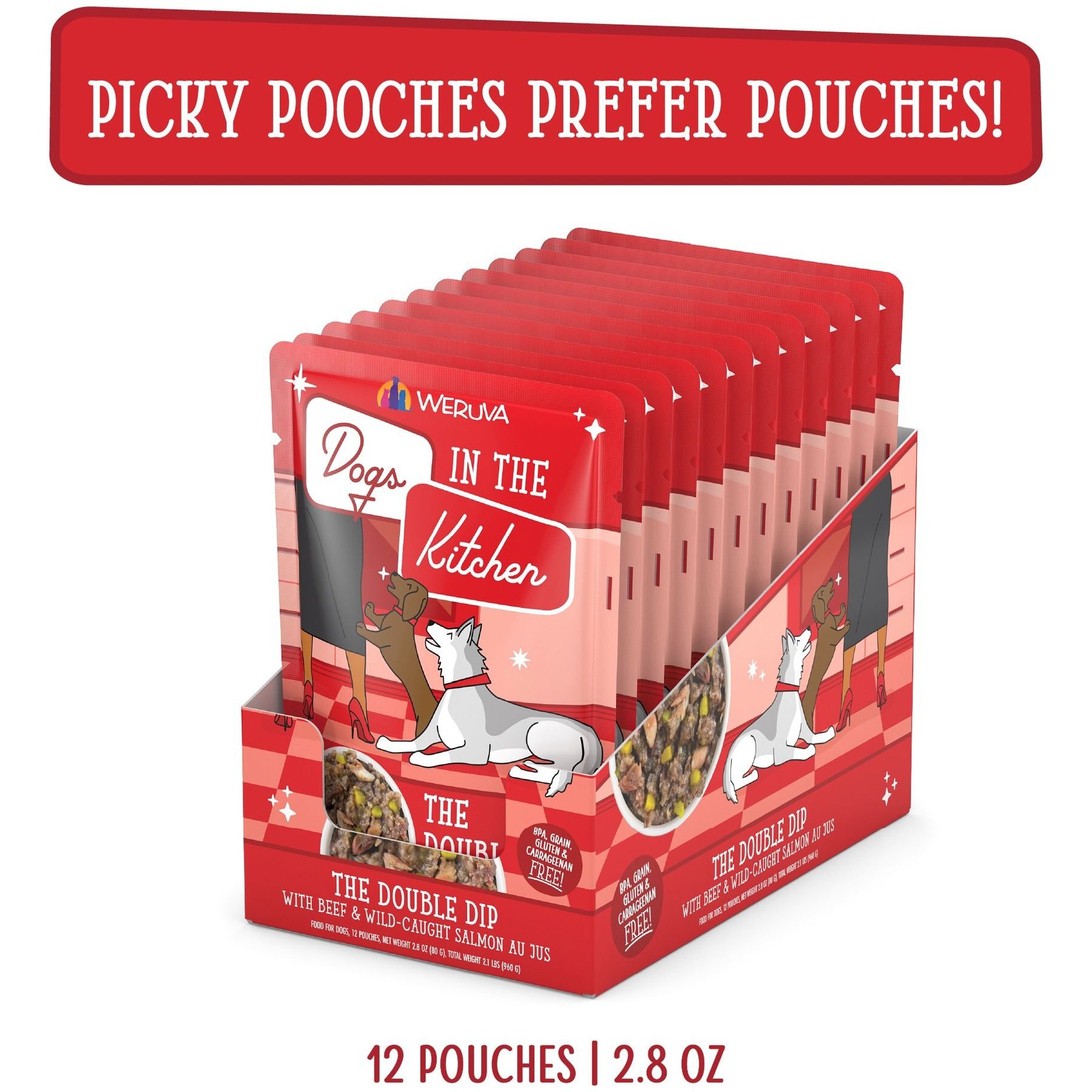 Weruva Dogs in the Kitchen The Double Dip with Beef & Wild Caught Salmon Au Jus Grain-Free Dog Food Pouches