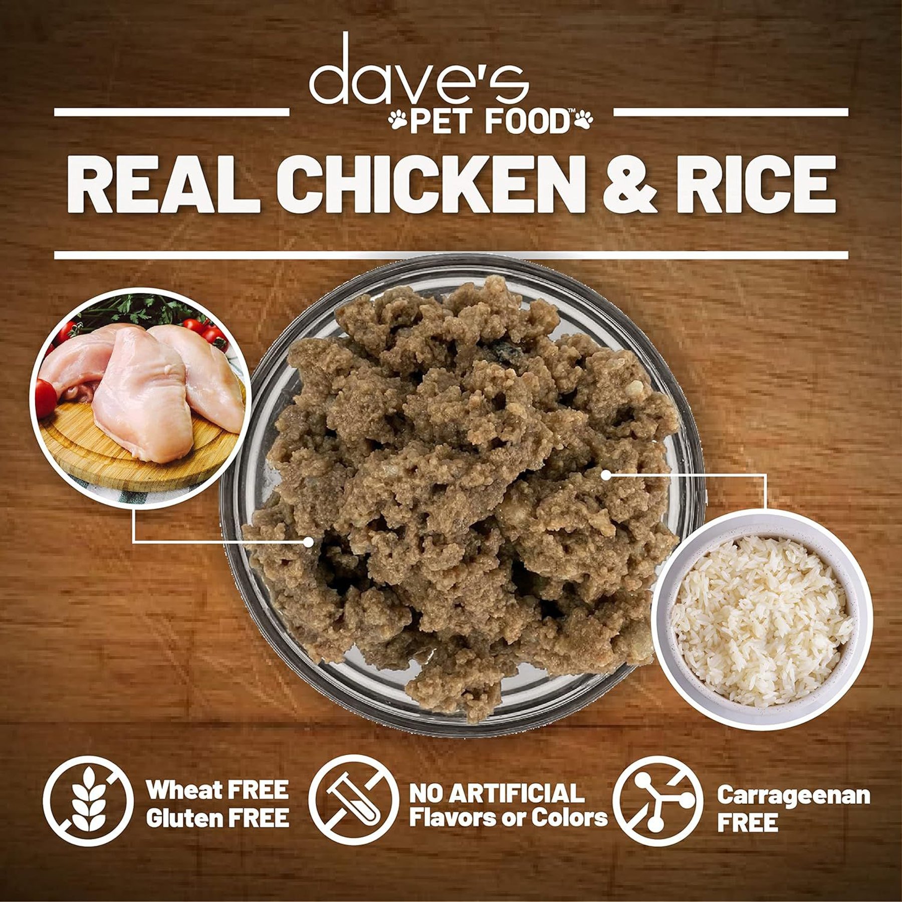Dave's Pet Food Restricted Bland Diet Sensitive Stomach Digestive Care Chicken & Rice Canned Wet Dog Food