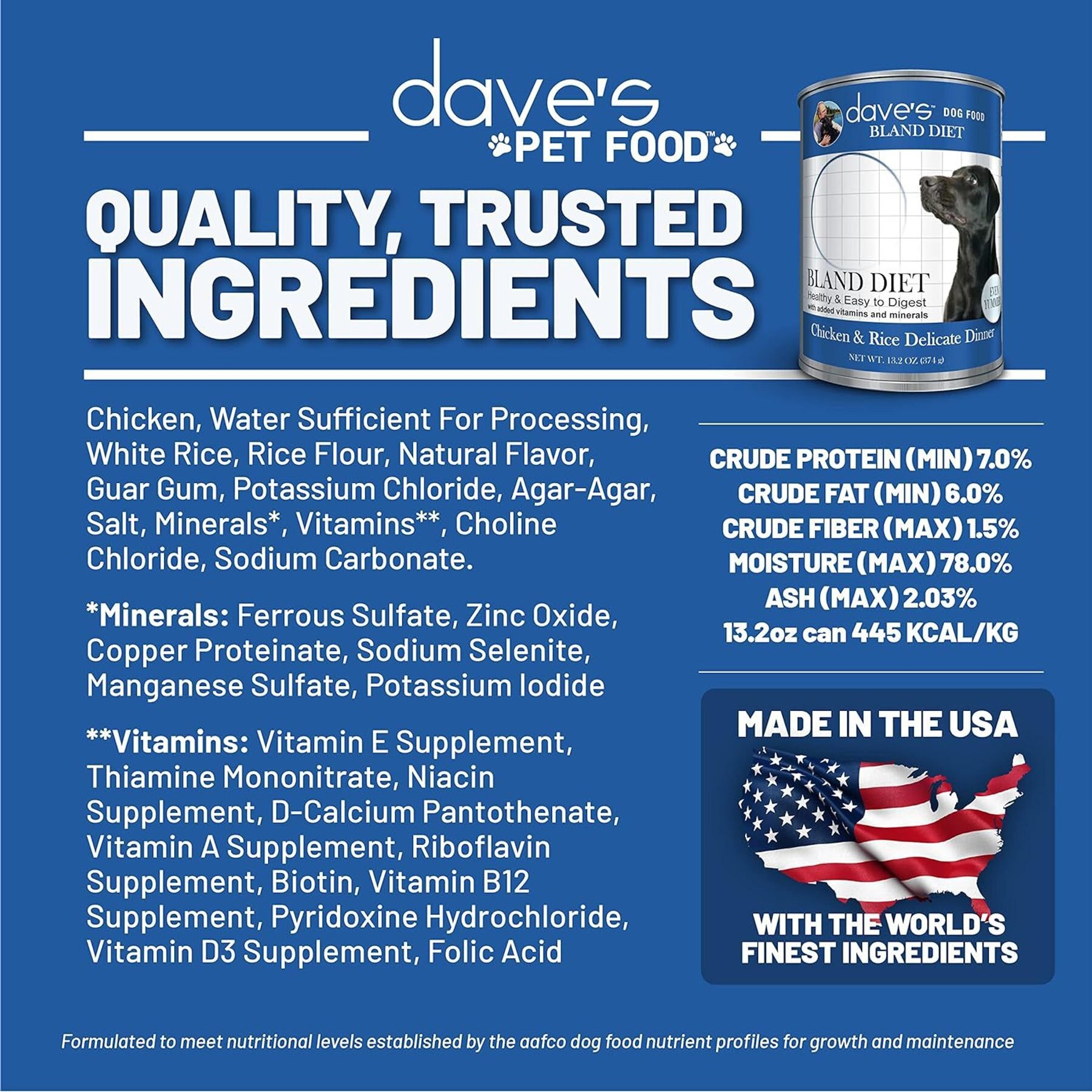 Dave's Pet Food Restricted Bland Diet Sensitive Stomach Digestive Care Chicken & Rice Canned Wet Dog Food