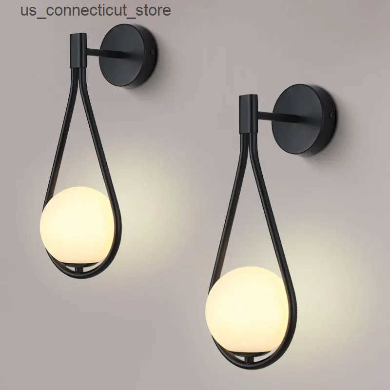 Other Indoor Lighting Glass Lampshape LED Wall Lamp Wall Light For Living Room Study Bedroom Bedside Indoor Copper Black G9 7W Corridor Wall Sconces L