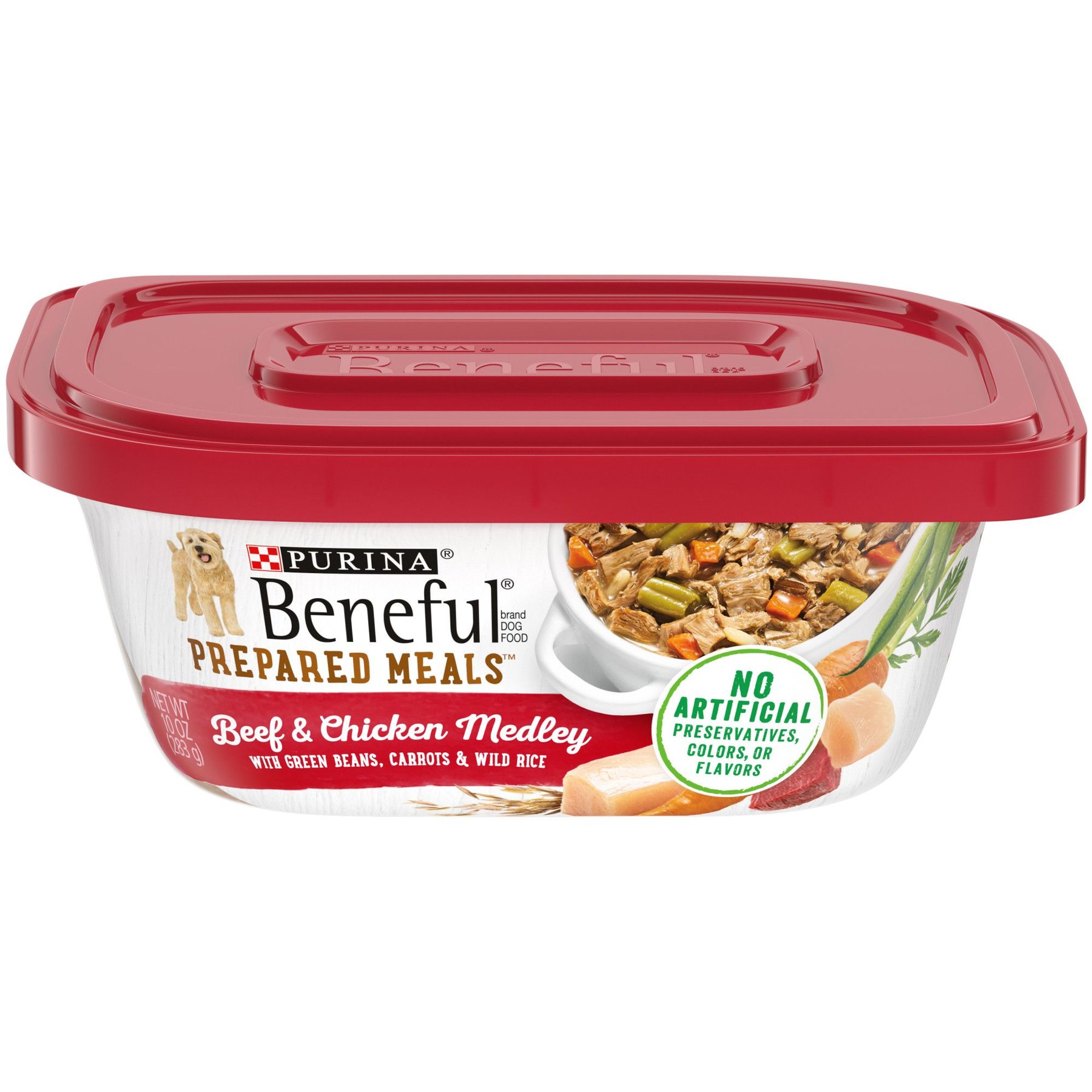 Purina Beneful Prepared Meals Beef & Chicken Medley with Green Beans, Carrots & Wild Rice Wet Dog Food