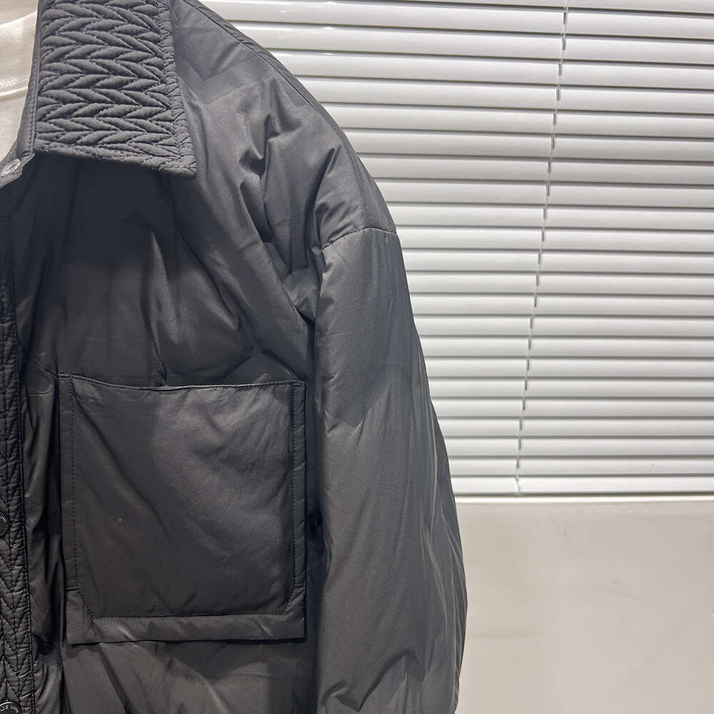 Men's designer puffer winter warm windbreaker casual print design trendy thick outerwear button long sleeve coat youth down jacket
