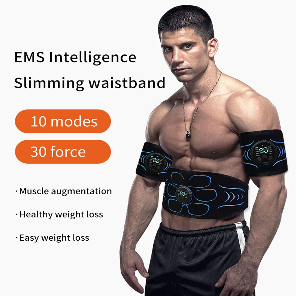 EMS Abdominal Muscle Trainer Vibration Waist Weight Loss Belt ABS Muscle Stimulator Carbon Powder Electric Weight Loss Massage Machine Neutral Version