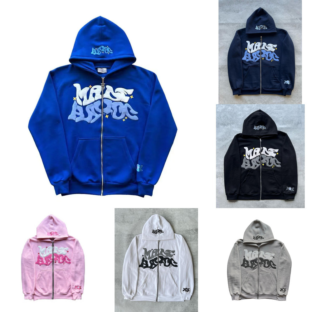 Hoodies Sports Hoodies Men's Shirt Letter Pattern Hip-Hop Zip Up Street Sweatshirt For Casual Long Sleeve