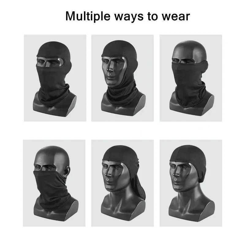 Mens Caps Cycling Balaclava Full Face Ski Mask Bicycle Hat Windproof Breathable Anti-UV Motocross Motorcycle Helmet Liner HatsXJ241122
