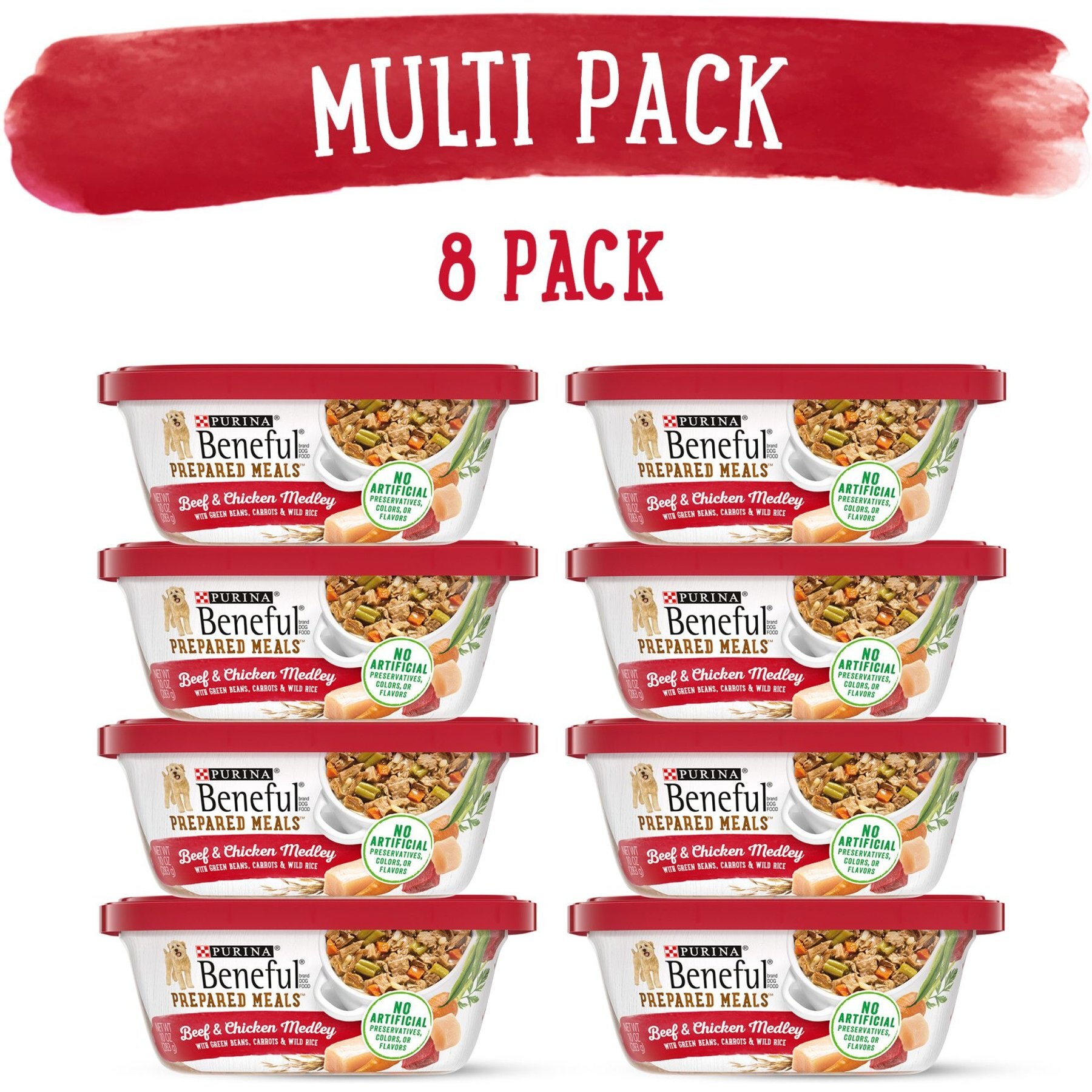 Purina Beneful Prepared Meals Beef & Chicken Medley with Green Beans, Carrots & Wild Rice Wet Dog Food