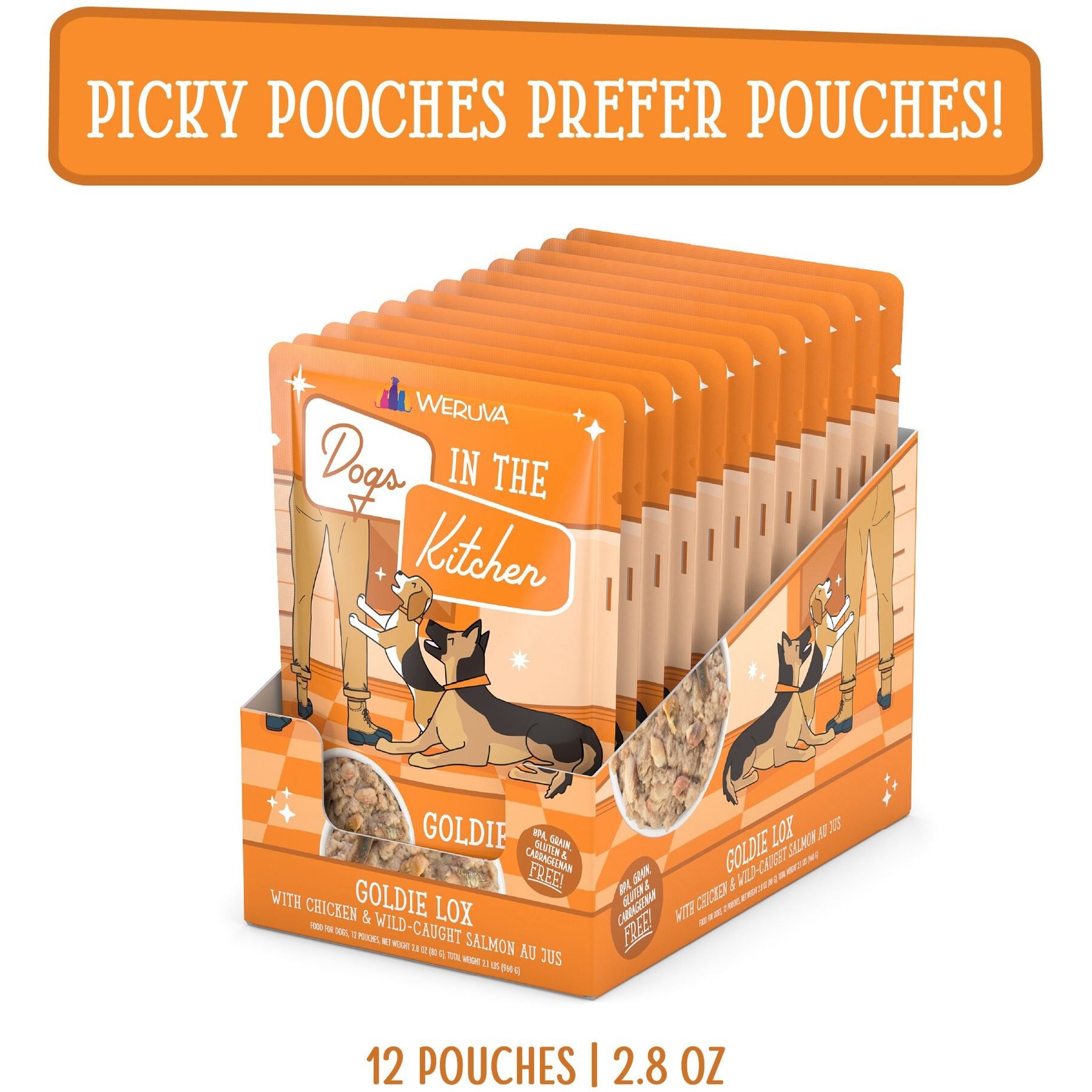 Weruva Dogs in the Kitchen Goldie Lox with Chicken & Wild Caught Salmon Au Jus Grain-Free Dog Food Pouches