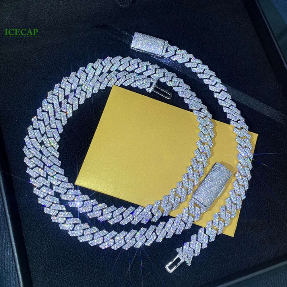 Fashion 2024 Sell Jewelry Ice Out Vvs Diamond Hip Hop Cuban Link Chain S925 Sterling Silver Moissanite Cuban Chain Necklace