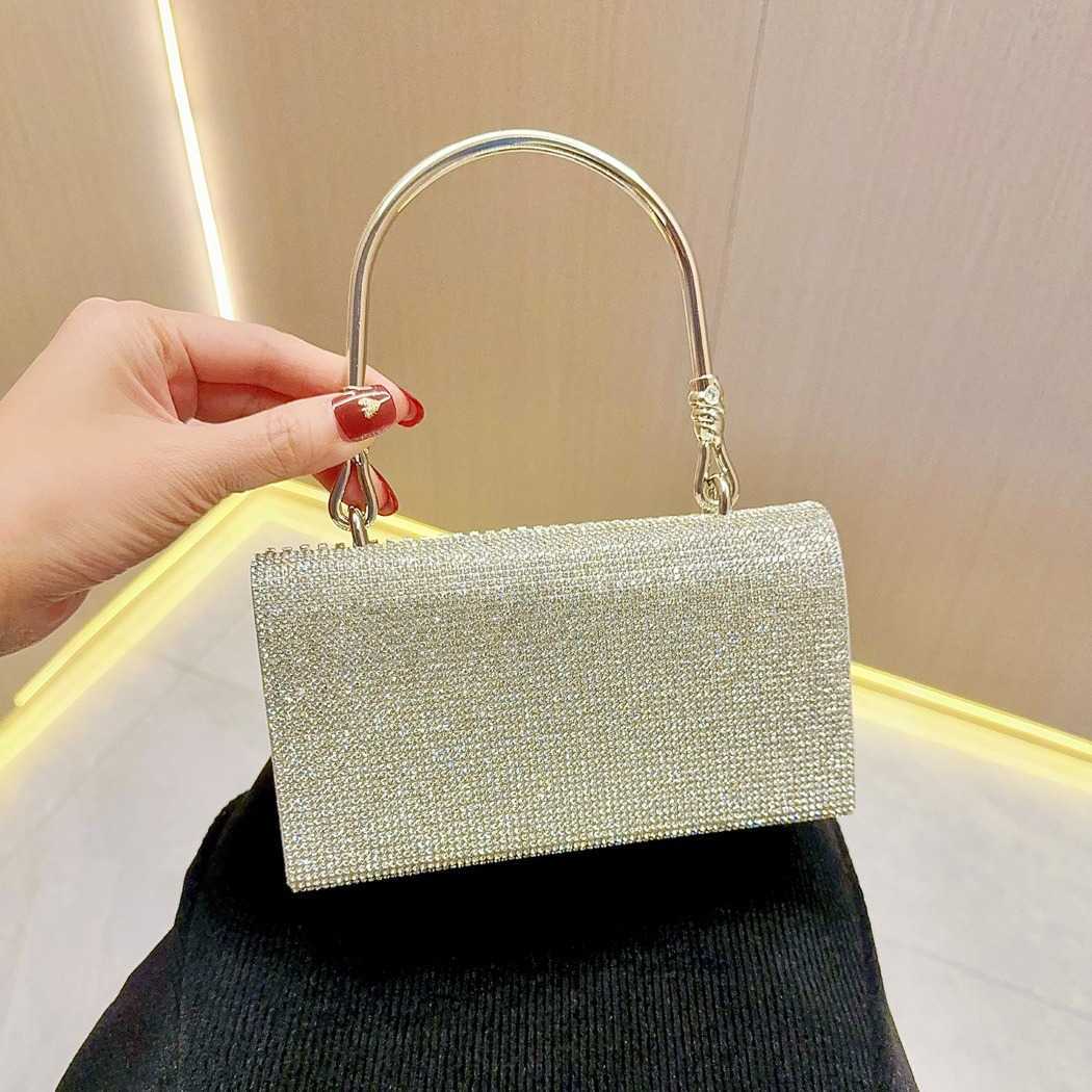 new diamond inlaid water diamond handheld bag with tassel banquet style small bag for womens diagonal cross banquet bag